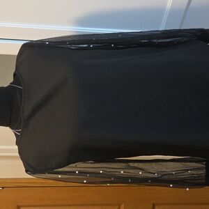 SHEIN Black Blouse with Pearl Detail